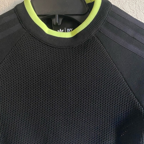 IVY PARK ADIDAS CROPPED KNIT BLACK MESA CORSET STYLE BACK LOGO RETRO Y2K TOP S - Picture 7 of 12